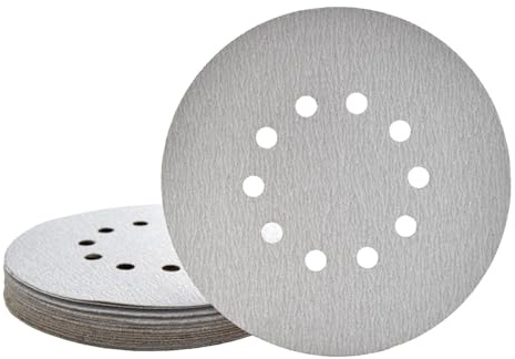 MioTools Shark Disques abrasifs 225 mm, 10 trous (Lot 25) G120 | p. Ponceuses à plâtre, Corindon normal, support auto-agrippant
