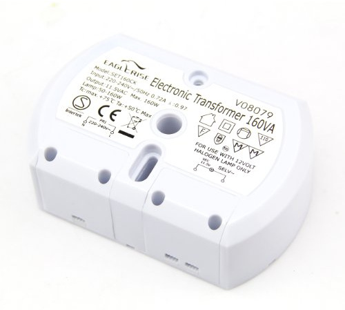 Eaglerise Transformador halógeno electrónico CA 230 V a CA 12 V 50 W-160 W para lámpara halógena NV