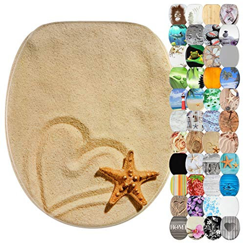 Sanilo WC-Sitz mit Absenkautomatik I Hochwertiger Toilettensitz aus Holz I Toilettendeckel in verschiedenen Motiven (Sandy)