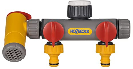 HOZELOCK - Multi-Tap Connector 3-Way Flowmax Watering : Create 3 Circuits on a Single Tap, Independent Flow Valve for Each Outlet, 1 Convenient Flowmax Filling Outlet [2250 0000]