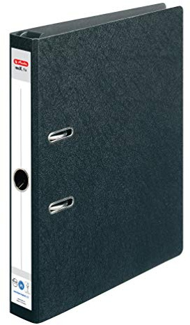 Herlitz 10842292 Hängeordner maX.file, A4, 5 cm, schwarz, aufgeklebtes Rückenschild, FSC Mix
