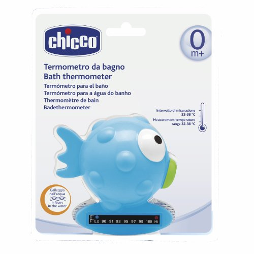 Chicco 00074525000000 Badethermometer Fisch, zeigt Grad und Fahrenheit an, blau