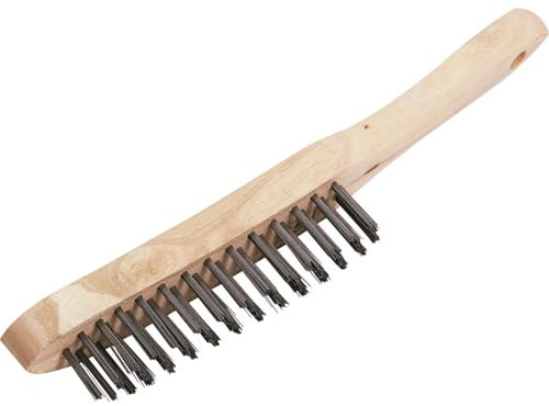 Draper 4 Row Wire Scratch Brush | 290mm Rust Removal Tool| Wooden Handle |Paint Removal | Cleaning Hand Tools |31570