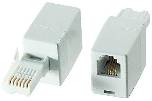 Loops 6 Pin BT Plug to RJ11 Female Socket Converter Adapter – Fax Modem Router Telephone