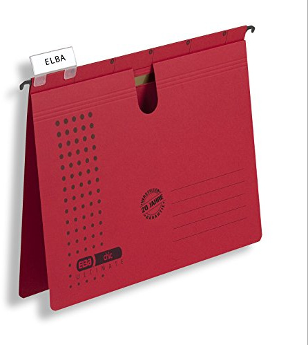ELBA Hängehefter chic für A4, aus Karton, rot, 25er Pack