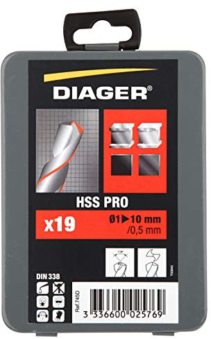 Diager - JUEGO 19 BROCAS HSS PRO 1-10/0,5mm