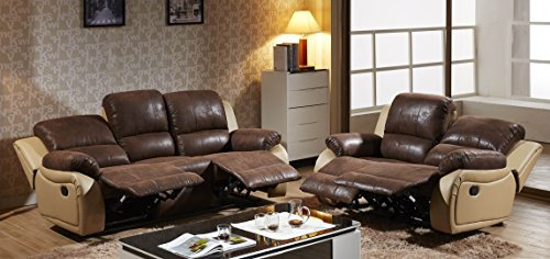 Microfaser Relax Schlafsofas Relaxsofas Fernsehsessel 5129-3+2-PU-639