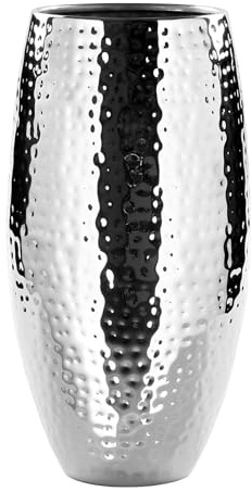 Fink kleine Blumenvase 28 cm aus versilbertem Eisen gehämmerter Behälter für Blumen
