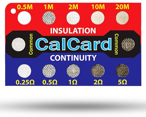 CalCard Electrical Calibration Check Card Insulation & Continuity Resistance Test Card for Multimeters, Insulation Resistance Testers, PAT Testers, Socket Testers, Voltage Multifunction Testers