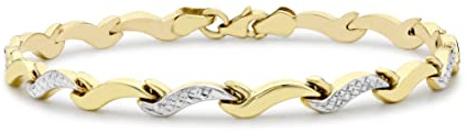 Carissima Gold Armband, 9 Karat, zweifarbig, Diamantschliff