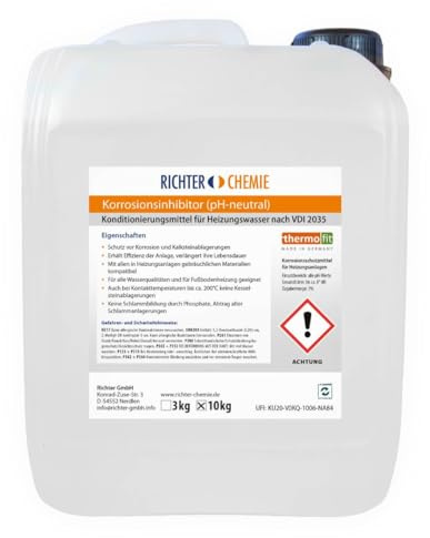 thermofit Korrosionsschutz für Heizungsanlagen nach VDI 2035, 10 kg | Kompatibel mit gängigen Heizungsmaterialien, Fußbodenheizung geeignet; keine Schlammbildung; Dosierung 1% der Füllmenge