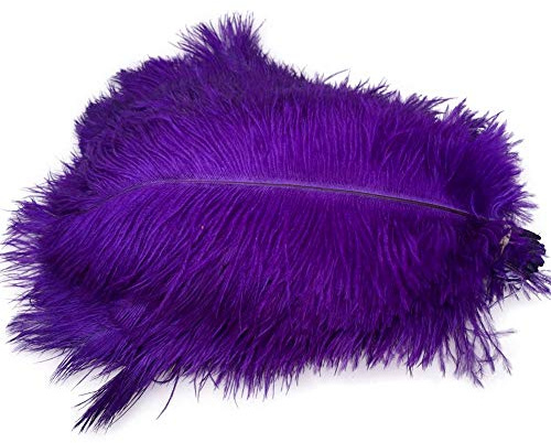 Sowder 50pcs Natural 8-10inch(20-25cm) Ostrich Feathers Home Wedding Decoration(Purple)