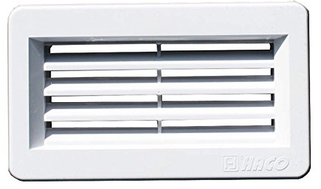 Puerta rejilla de ventilación de 110 x 55 mm, blanco de plástico ASA, para renovación de baño o cocina