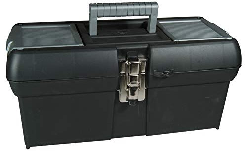 Stanley Werkzeugbox/Werkzeugkoffer (40x20.9x18.3cm, Metall Latch 16, Koffer mit gummierten Metallschließen, ergonomischer Komfortgriff, Organizer für Werkzeuge) 1-94-857