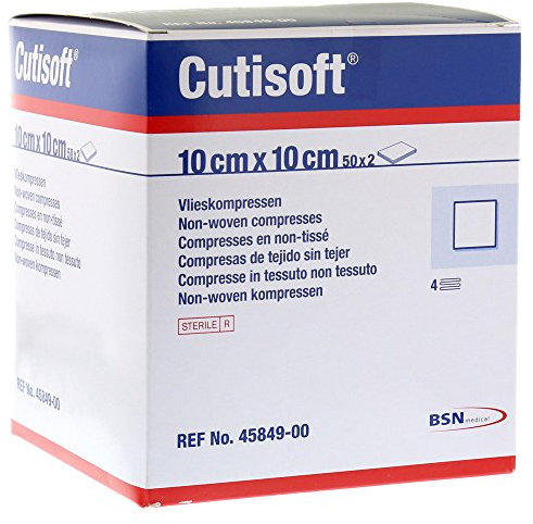 Cutisoft Vlieskompressen 10x10 cm Steril, 50X2 St
