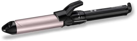 BaByliss 32mm Lockenstab – Turmalin-Keramik beschichteter Lockenstyler für große Locken, 10 Temperaturen, schnelles Aufheizen, frizzfreie Locken, integrierter Standfuß – Schwarz & Pink, C332E