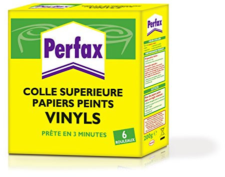 PERFAX Colle Papiers Peints Vinyls , colle à diluer pour papiers peints vinyls - Paquet 200g pour 6 rouleaux