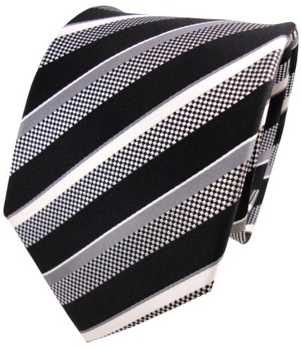 TigerTie Designer Seidenkrawatte in gestreift - Binderbreite 8 cm