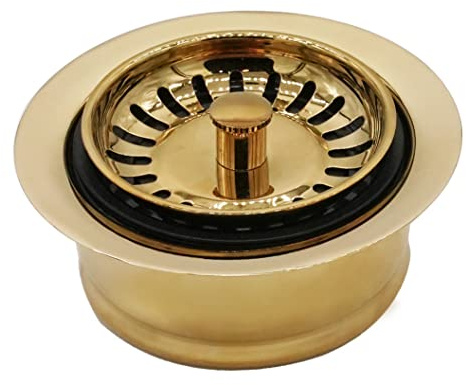 Westbrass InSinkErator Style Extra-Deep Disposal Flange and Strainer, Polished Brass, D2082S-01