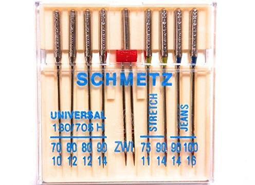 9 Nähmaschinen Nadeln Sortiment 130/705 Schmetz Flachkolben Stretch,- Jeans,- Zwillingsnadel