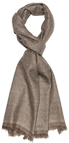 Lorenzo Cana Herrenschal 100% Kaschmir, 30 cm x 180 cm, flauschig leicht Kaschmirschal Kaschmirtuch Winterschal Naturfaser naturbelassen Braun 782298811