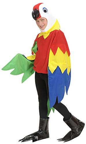 W WIDMANN MILANO Party Fashion - Kinderkostüm Papagei, Vogel, Tierkostüm, Faschingskostüme, Mottoparty