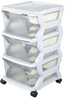 Bama 99002 Insieme Cassetti con Ruote, Bianco, 36 x 40 x 62 cm