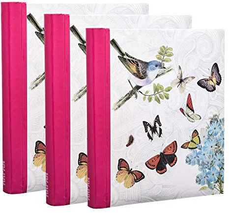Arpan 3 x Self Adhesive Photo Albums Totaling 108 Sheets 216 Sides - Vintage Butterfly