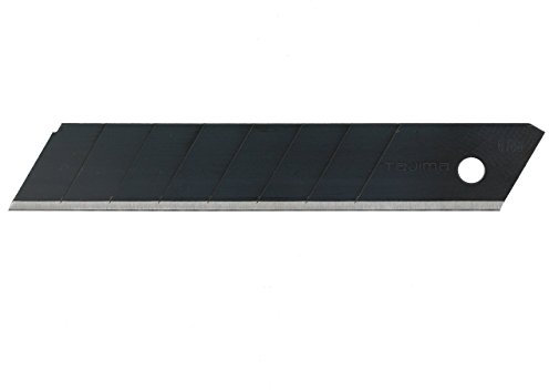 Tajima Ersatzklingen für Cutter (Breite 18 mm, 50 Stück in einer Box, Black Blade Klingen, für Pappe, Leder, Folie, Trockenbau geeignet, Ersatzmesser) LCB50RB50H