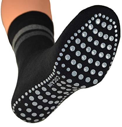 cocain 2-pack eller 4-pack dam- och herrstrumpor med ABS-noppor utan gummihalkfri strumpa, stoppstrumpor, storlek 35–38 till 47–50, 2-pack antracit, 47-50 EU