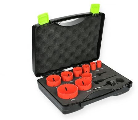 HANGER Coffret de 9 scies trépans HSS bi-métal (19/22 / 29/35 / 38/44 / 51/57 / 68 mm)