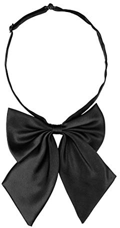 sourcing map Adjustable Pre-tied Bowknot Solid Color Halter Neck Costume Accessory Bow Tie for Women Black One Size