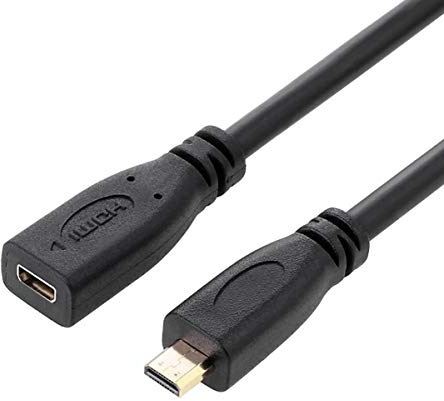 CY HDMI 1.4 D tipo Micro HDMI macho a Micro HDMI hembra m/f cable de extensión 30 cm