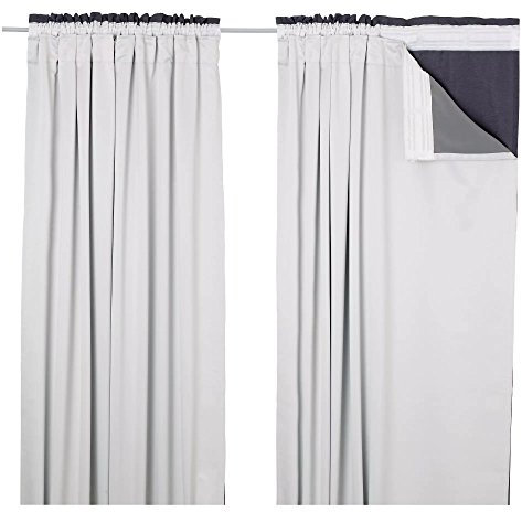 RAYYAN LINEN Blackout Thermal Lining for Curtains, Readymade Tape Top 3 Pass Insulated Pair of Lining, Includes Hooks Size 46” Width X 52” Drop