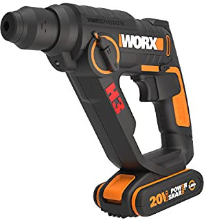 Worx WX390 – Marteau perforateur 20 V 3-en-1 H3, avec plateforme powershare (prise anglaise), WX390