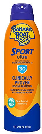 Banana Boat Solskärm Ultra Mist Sport Performance Broad Spectrum Sun Care Sunscreen Spray - SPF 30, 6 Ounce by Banana Boat