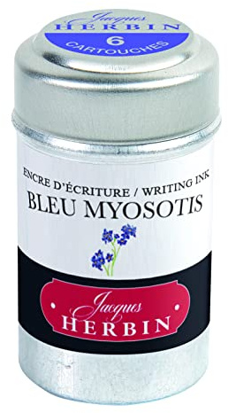 J. Herbin 20115T - Caja de 6 cartuchos de tinta para pluma estilográfica estándar, color azul