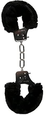 Teazers Fetish Collection - Schwarzer Plüsch Handschellen - 28 cm langer Handfesseln - One Size - Handschellen für Sex