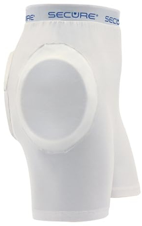 Secure Unisex Soft Hip Protector with Removable Tailbone Pad, Small, White - Elderly Adult Safety Fall Injury Prevention (Small)