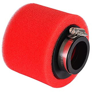 GOOFIT Filtro Aire Esponja Moto 38mm Vertical Universal Pit Bike reemplazo para 49cc 50cc 70cc 90cc 110cc 125cc Motocross Pocket Bike Scooter Quad Rojo