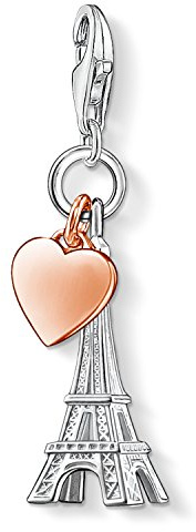 THOMAS SABO Damen Charm-Anhänger Eiffelturm Paris Herz Charm Club 925 Sterling Silber 0904-415-12