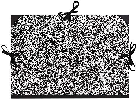 Clairefontaine 32020C Zeichenmappe Annonay, mit Bändern, ohne Innenklappen, Rücken 30 mm, DIN A3+, Innenmaße: 29,7 x 42 cm, Außenmaße: 32 x 45 cm weiss marmoriert 1 Stück
