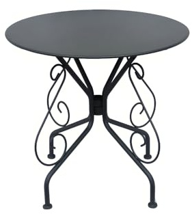 Vente-unique-Gartentisch - Metall in Eisenoptik - Anthrazit - GUERMANTES von MYLIA