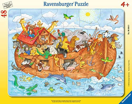 Ravensburger Kinderpuzzle - 06604 Die große Arche Noah - Rahmenpuzzle für Kinder ab 4 Jahren, mit 48 Teilen