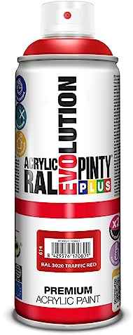 PINTURA EN SPRAY PINTYPLUS EVOLUTION 520CC RAL 3020 ROJO TRÁFICO 300 g (Paquete de 1)