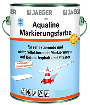 Jaeger Aqualine Markierungsfarbe, wasserverdünnbar, 750ml (weiss RAL9010)