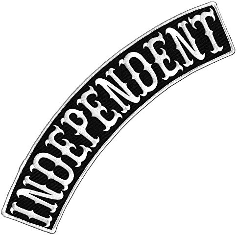 VEGASBEE® Independent Patch Embroidered TOP Rocker Biker Jacket Rider Vest Size XL 13 USA (Black-White)