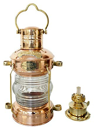 Hanzlacollection Latón y Cobre Anclaje lámpara de Aceite Leeds Burton marítimo náutico 14 Buque Farol