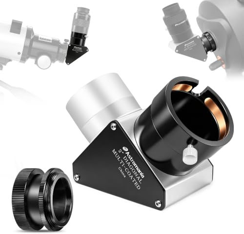 astromania 2 SCT 90 grados espejo diagonal con 93% reflectividad en espectro Visible – Fits trasera celdas de telescopios Schmidt-Cassegrain y incluye un adaptador para uso con telescopio