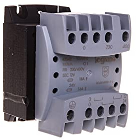 Legrand 042842 Transformateur de Sécurité, Primaire 230V à 400V et Secondaire 12V à 24V, 100VA
